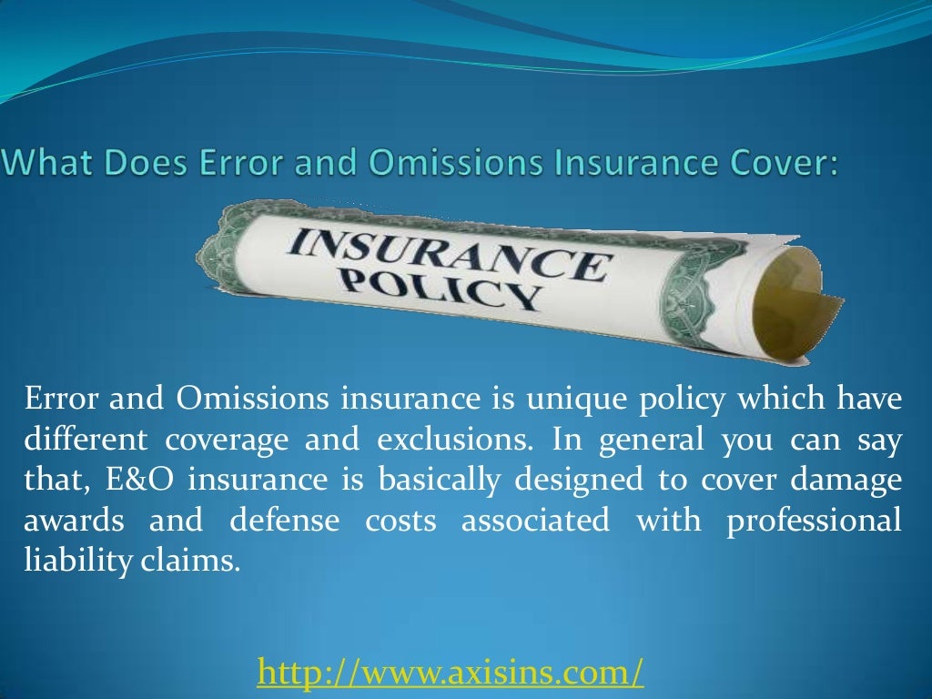 Errors omissions